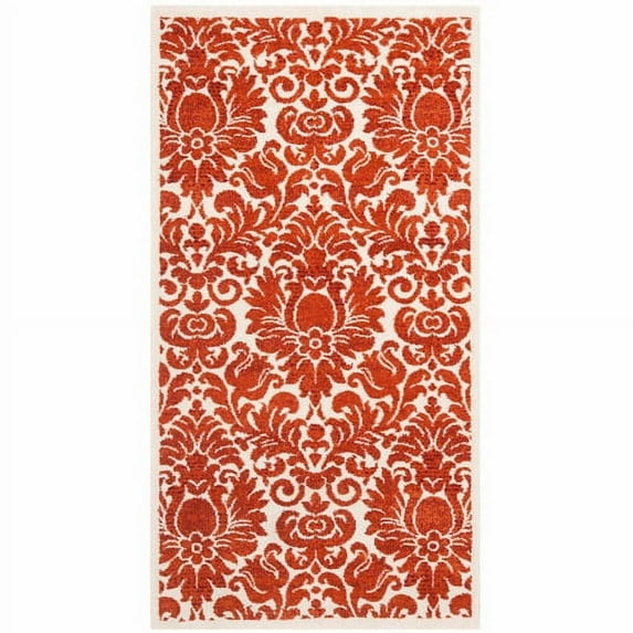 Contemporary Rug - Porcello Polypropelene -Red/Ivory-Color:Red/Ivory,Design:Contemporary,Shape:Small Rectangle,Size:5' 7''L x 4'W