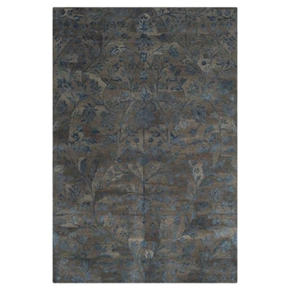 Contemporary Rug - Sapphire Wool/Viscose -Brown/Blue-Color:Brown/Blue,Design:Contemporary,Shape:Runner,Size:8'L x 2' 3''W