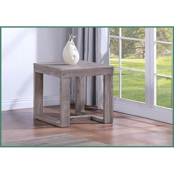 Contemporary Rustic Coffee Table for Living Room - Sturdy Wood-Look End Table with Easy Assembly