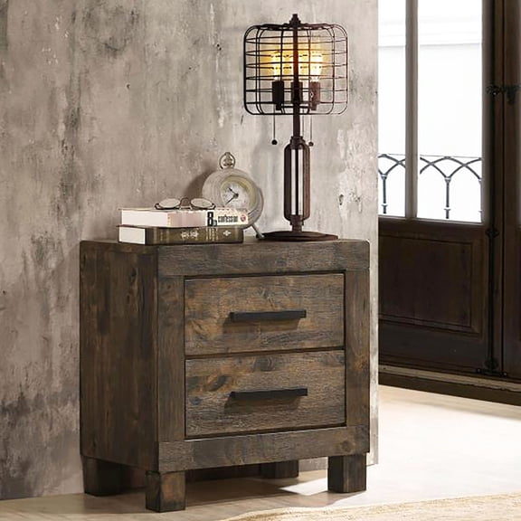 Contemporary Rustic Design - Add a Modern Touch to Your Bedroom with This 2 - drawer Nightstand
