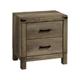 thumbnail image 1 of Contemporary Rustic Solid Wood 2-Drawer Nightstand | Brown Melamine Finish | 23.8"Wx16"Dx25"H | Bedroom Furniture | Easy Assembly | Metal Hardware, 1 of 5