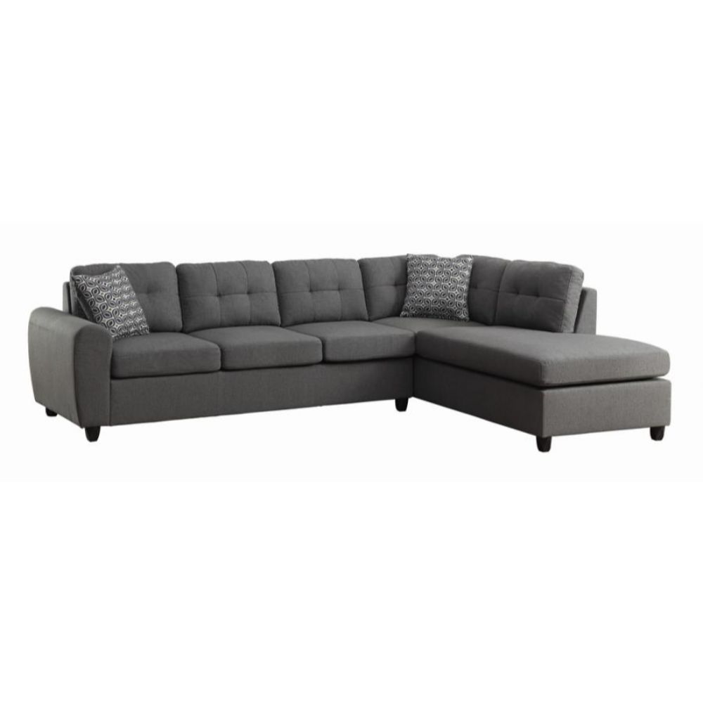 Contemporary Sectional Sofa, Grey