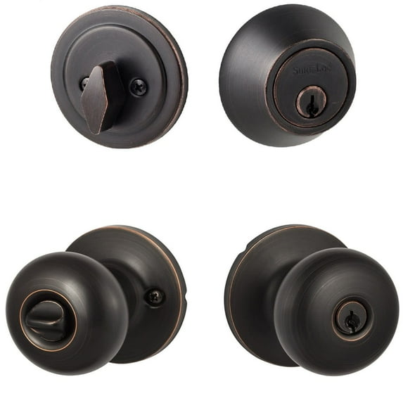 Contemporary Series Single Cylinder Entrance Knob Combo Pack