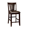 thumbnail image 1 of Contemporary Set of 2 Counter Height Chairs Dark Cherry And Espresso Solid wood Chair Padded Leatherette Upholstered Seat Kitchen Dining Room Furniture, 1 of 5