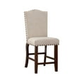 thumbnail image 1 of Contemporary Set of 6pc Couter Height Dining Chair Cream Finish Upholstered Cushion Chairs Nailhead Solid wood Leg Dining Room, 1 of 8