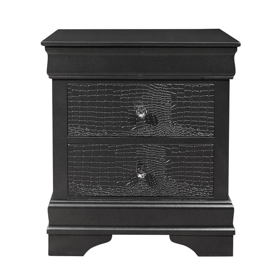 Contemporary Shaker Nightstand | Textured Drawer Fronts for Stylish Storage | Solid Wood Core with MDF | Solves Limited Bedroom Space