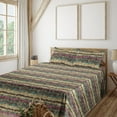 thumbnail image 1 of Ambesonne Contemporary Fitted & Flat Sheet with Sham 3 Pcs Set, Lace Motif Geometric, Twin, Dark Magenta Brown, 1 of 5
