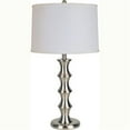 thumbnail image 1 of Contemporary Silver Table Lamp with White Shade, Black & Nickel, 1 of 1
