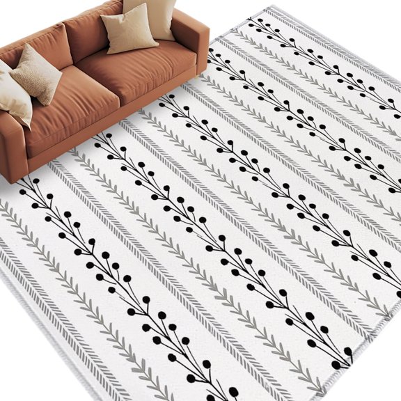 Contemporary Simple Style Area Rug 5x7 Washable Rug Non Slip Rustic Minimalist Lines Art Large Area Rug Soft Stainresistant Indoor Floor Carpet for Living Room Bedroom Home Office Dining Room Nursery