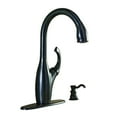 Contemporary SingleHandle PullDown Sprayer Kitchen Faucet with Soap