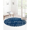 thumbnail image 1 of Contemporary Sling Collection Area Rug 9'10" Round - Navy Blue, 1 of 5