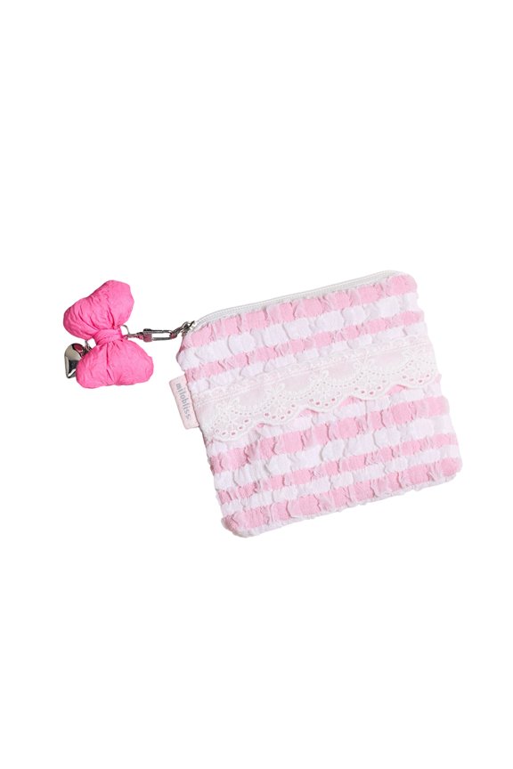 Contemporary Soft Makeup Bag With Lace Detail Modern Coin Purse Korean Styles Cloud Inspired Cosmetic Bag