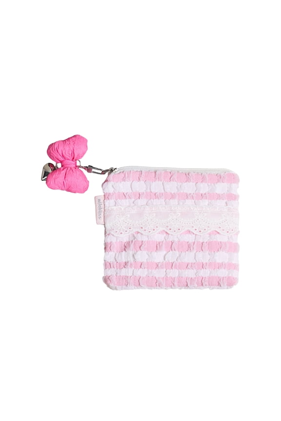 Contemporary Soft Makeup Bag With Lace Detail Modern Coin Purse Korean Styles Cloud Inspired Cosmetic Bag