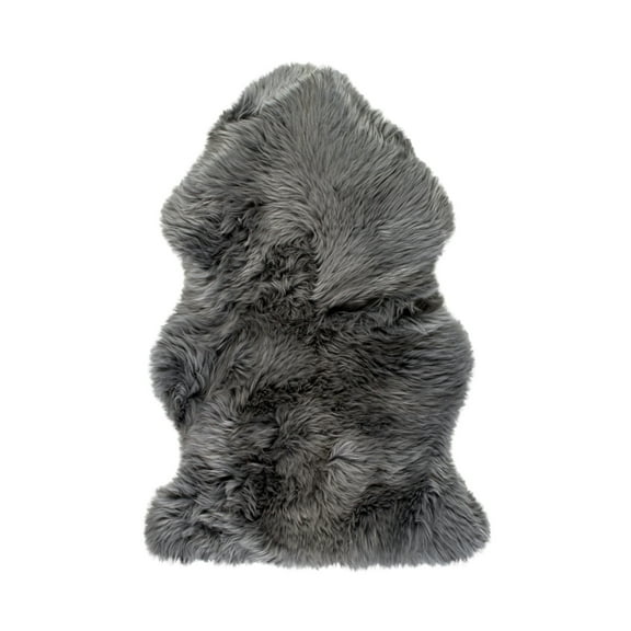 Contemporary Soft Single Sheepskin Area Rug - 24" x 36" x 1.5", Gray