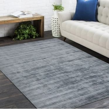 Contemporary Solid Handmade Gray Area Rug 3 x 5