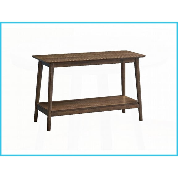 Contemporary Solid Rubber Wood Coffee Table with Shelf, Space-Saving Storage for Living Room