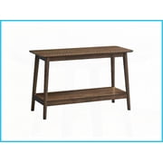Contemporary Solid Rubber Wood Coffee Table with Shelf, Space-Saving Storage for Living Room
