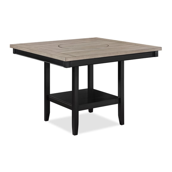 Contemporary Solid Wood Square Dining Table With 20-inch Lazy And Gray Finish Transitional Coloring, Top