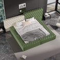 Contemporary Special Shaped Fully Upholstered Bed With Deep Button