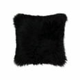 thumbnail image 1 of Contemporary Square Black New Zealand Sheepskin Accent Pillow, 1 of 2