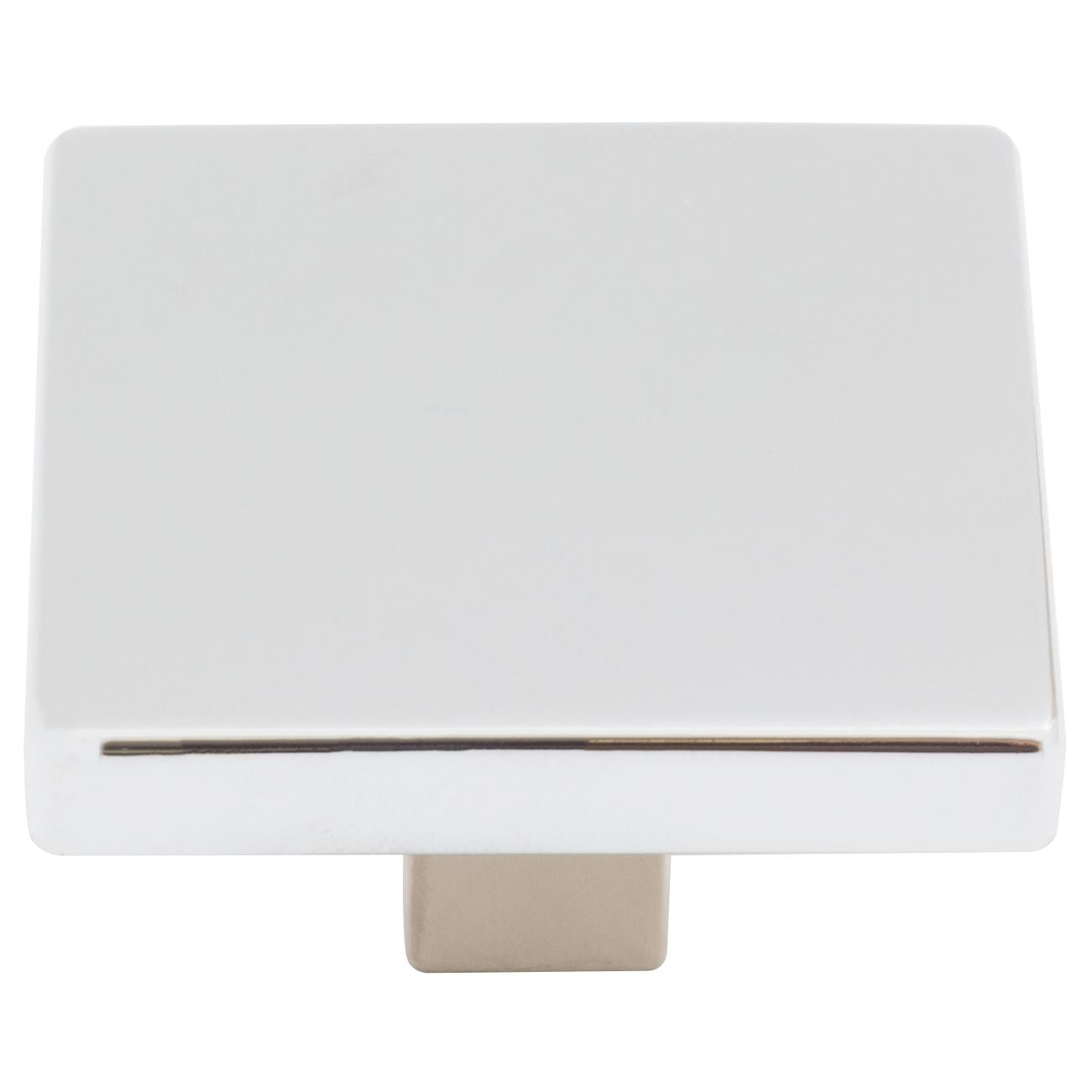 Polished Chrome Square Cabinet Knob with Mounting Hardware