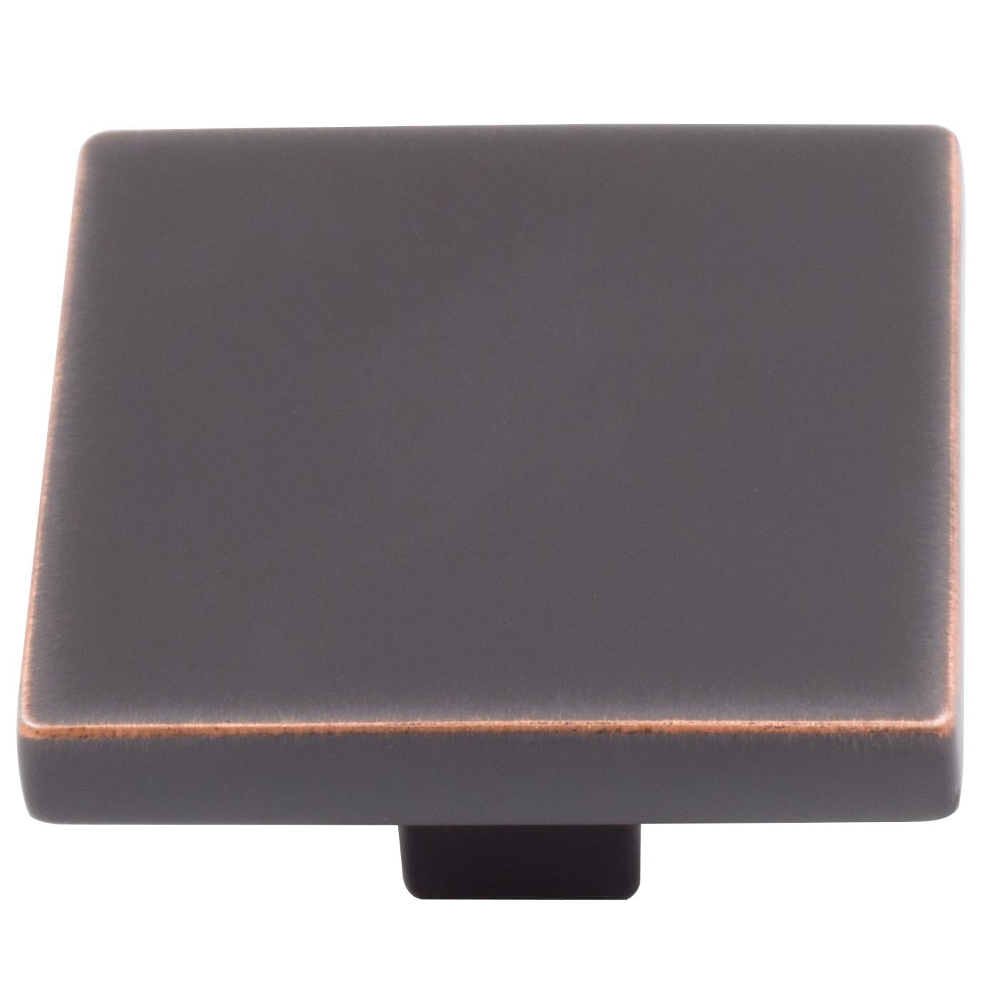 Vintage Bronze 1.5 Inch Square Cabinet Knob with Mounting Hardware