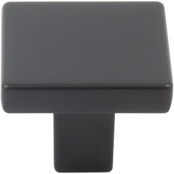 Contemporary Square Cabinet Knob, 1-1/8 Inches, Zinc Base Material, Matte Black by Stone Harbor Hardware