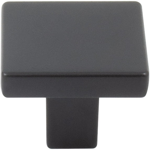 Contemporary Square Cabinet Knob, 1-1/8 Inches, Zinc Base Material, Matte Black by Stone Harbor Hardware
