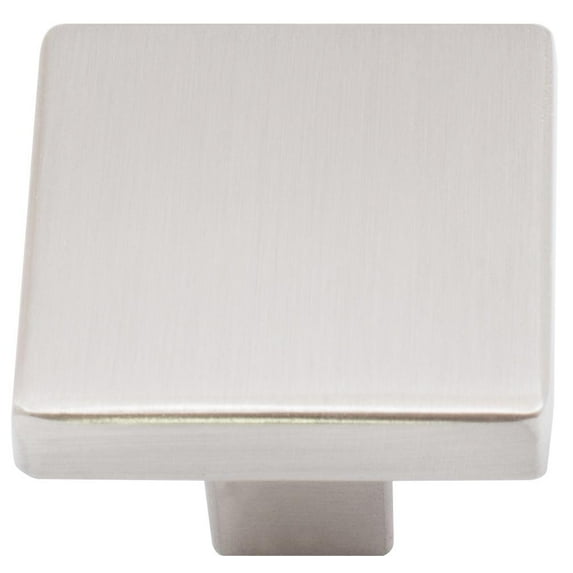 Contemporary Square Cabinet Knob, 1-1/8 Inches, Zinc Base Material, Satin Nickel by Stone Harbor Hardware