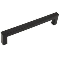 Contemporary Square Cabinet Pull, 128 Millimeters, Stanless Steel Base Material, Matte Black by Stone Harbor Hardware
