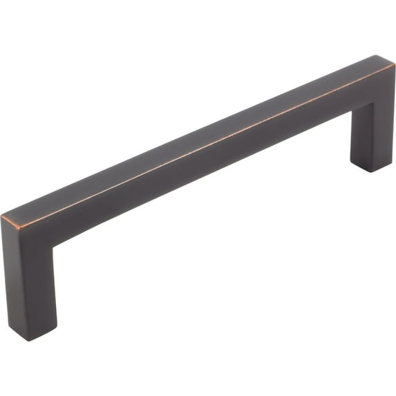 Contemporary Square Cabinet Pull, 128 Millimeters, Zinc Base Material, Vintage Bronze by Stone Harbor Hardware