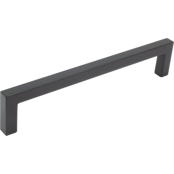 Contemporary Square Cabinet Pull, 160 Millimeters, Zinc Base Material, Matte Black by Stone Harbor Hardware
