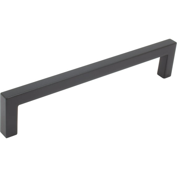 Contemporary Square Cabinet Pull, 160 Millimeters, Zinc Base Material, Matte Black by Stone Harbor Hardware