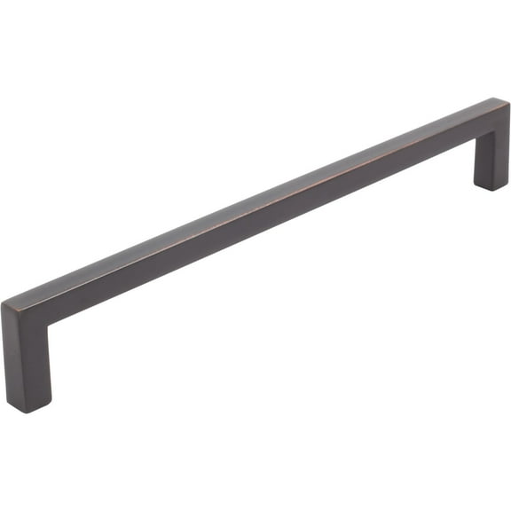 Contemporary Square Cabinet Pull, 224 Millimeters, Zinc Base Material, Vintage Bronze by Stone Harbor Hardware