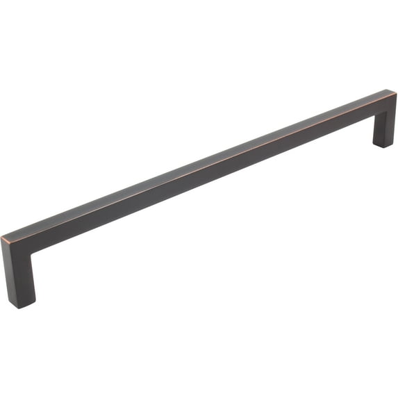 Contemporary Square Cabinet Pull, 256 Millimeters, Zinc Base Material, Vintage Bronze by Stone Harbor Hardware