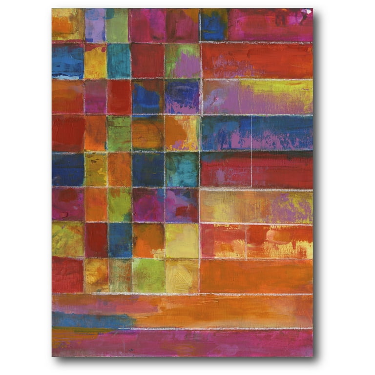 Contemporary Square Pattern Gallery-Wrapped Canvas Wall Art, 16x20