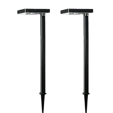 Contemporary Square Solar Path Light - Black 2 Pack