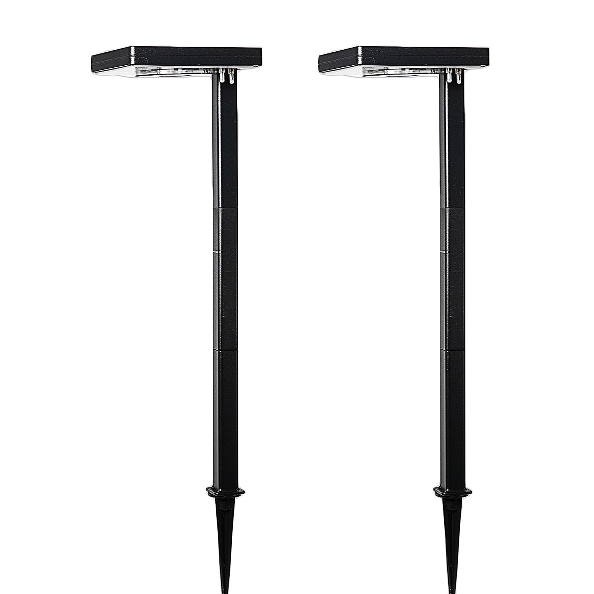 Black Solar LED Pathway Lights with Dual Color Options, 2-Pack
