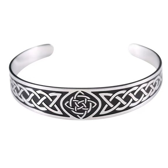 Contemporary Stainless Steel Open Bangle Jewelry Engraved Letter Designs For Casual Or Formal Occasions