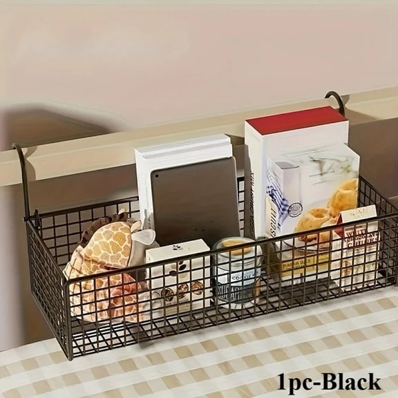 Contemporary Storage Rack, Multipurpose Plastic Organizer for Dormitory Beds, Space-Saving Design, Shelf Baskets