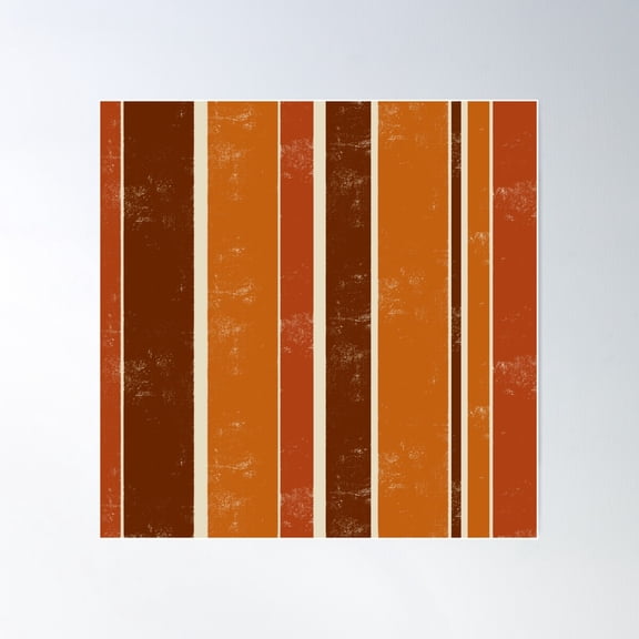 Contemporary Stripes Pattern, Autumn Tones Poster Wall Art, Modern Wall Decor For Living Room Bedroom, 16x16 UNFRAMED
