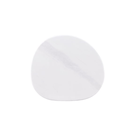 Contemporary Style 1pc Side Table Sintered Stone Top Gold Legs Soft Corner Edges White And Matte Gold Finish
