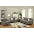 thumbnail image 1 of Contemporary Style 2pc Tufted Sofa Set Gray Linen Fabric Living Room Furniture, 1 of 3