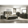 thumbnail image 1 of Contemporary Style 6pc Queen Size Brown Finish Beautiful Design Padded Headboard Bed Set Furniture, 1 of 5