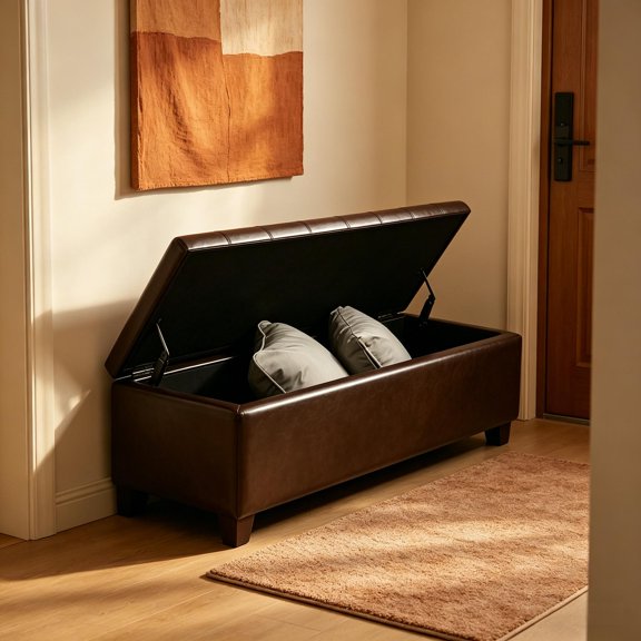 Contemporary Style Bench,Tufted Bench,Ottoman Storage Bench