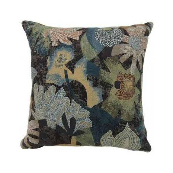 Contemporary Style Floral Designed Throw Pillows, Multi Color - Set of 2 - 2 x 18 x 18 in.