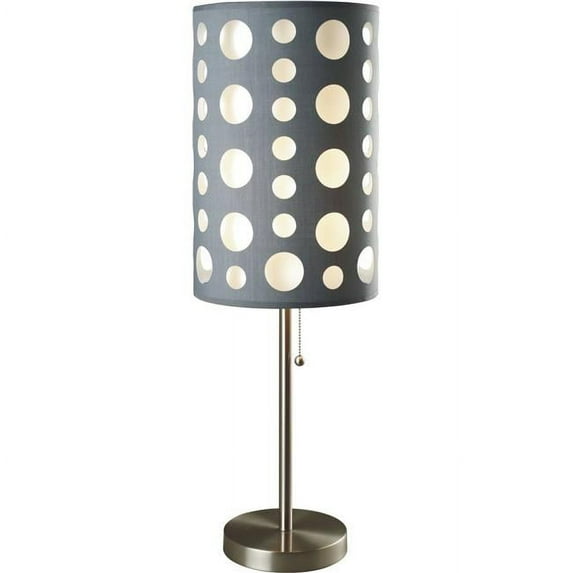 Contemporary Style Metal Base Table Lamp, Gray