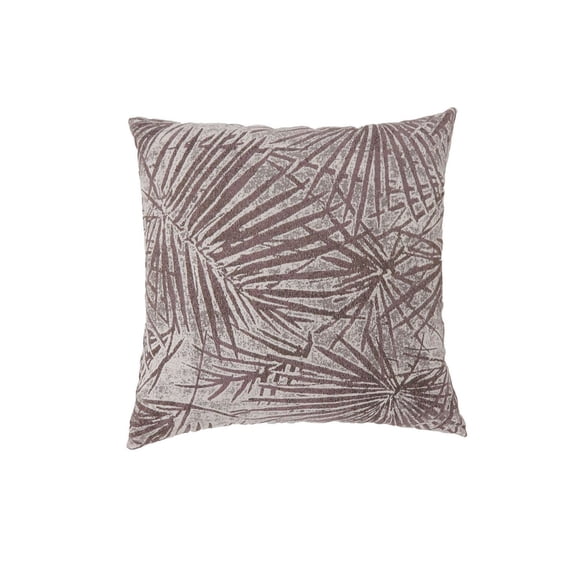 Contemporary Style Palm Leaves Designed Set of 2 Throw Pillows, Brown