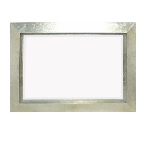 Contemporary Style Rectangular Wooden Frame Wall Mirror, Silver - Saltoro Sherpi