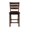 thumbnail image 1 of Contemporary Style Set Of 2 Counter Height Chairs Dark Oak Finish Wood Faux Leather Upholstered Seat Dining Room Furniture, 1 of 7